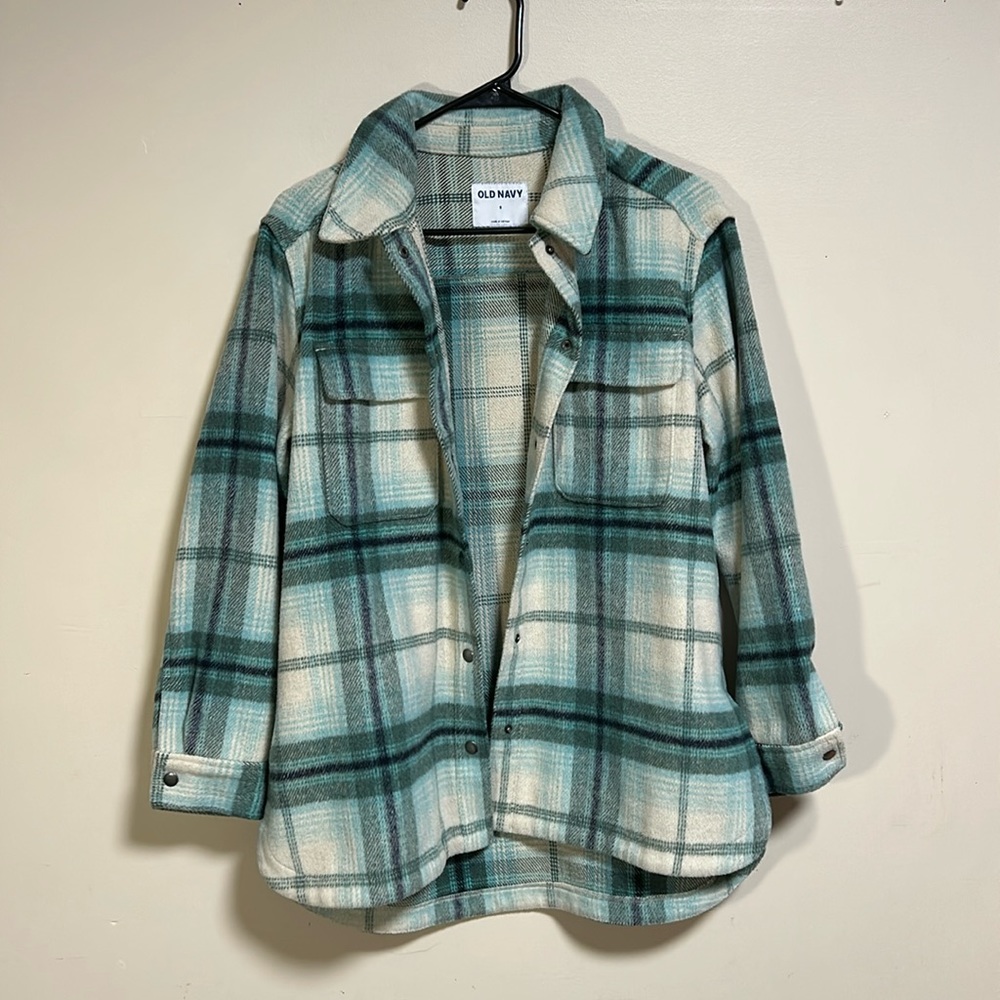 Old Navy Blue and Green Shacket